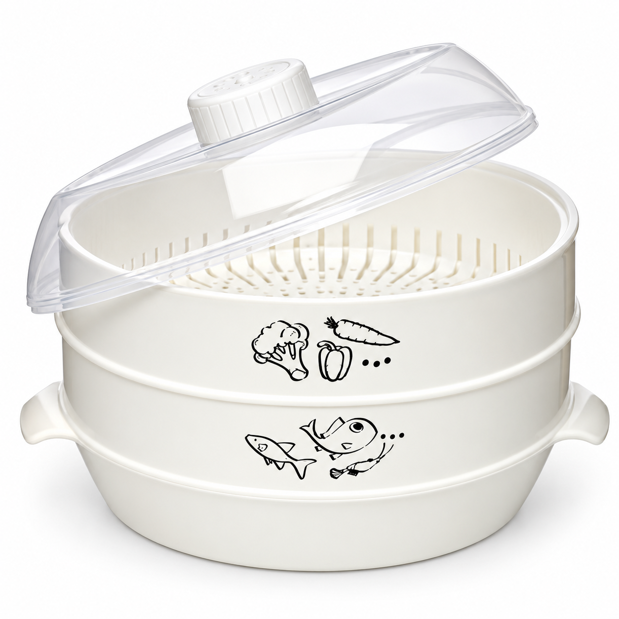 Vaporiera per Microonde 2,4L – Cottura a Vapore a 2 Livelli
