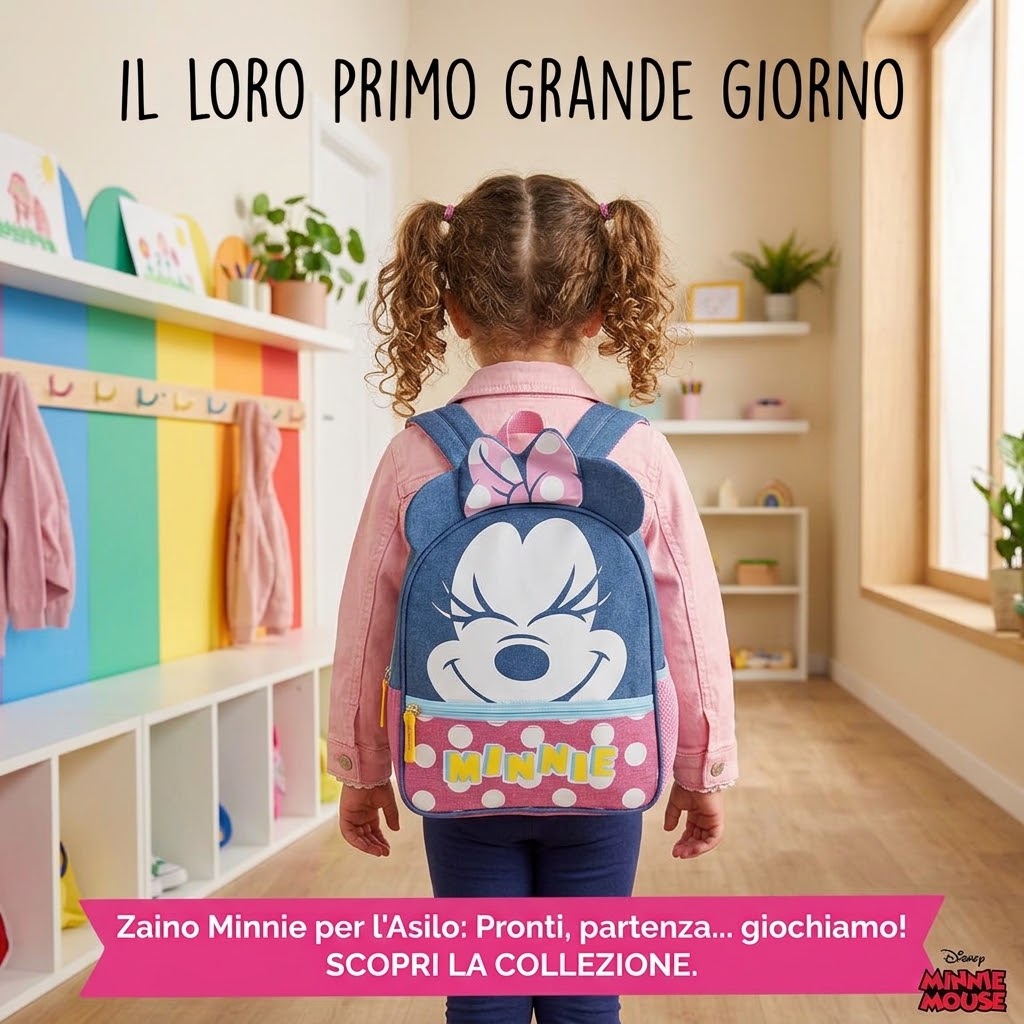 🎀 Zaino Asilo Minnie Mouse – Il primo grande giorno inizia qui! ✨