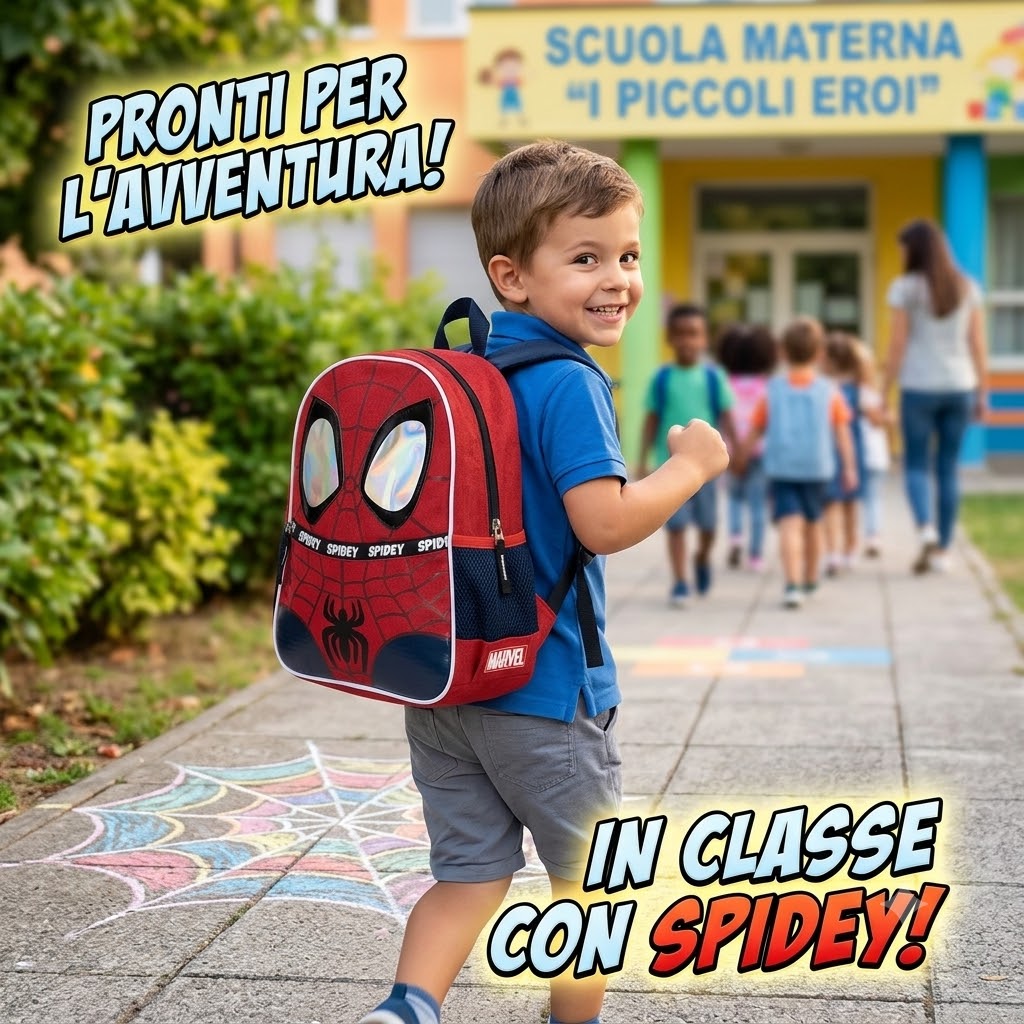 🎒 Zaino Asilo & Tempo Libero "Spidey; His Amazing Friends" 🕷️💥