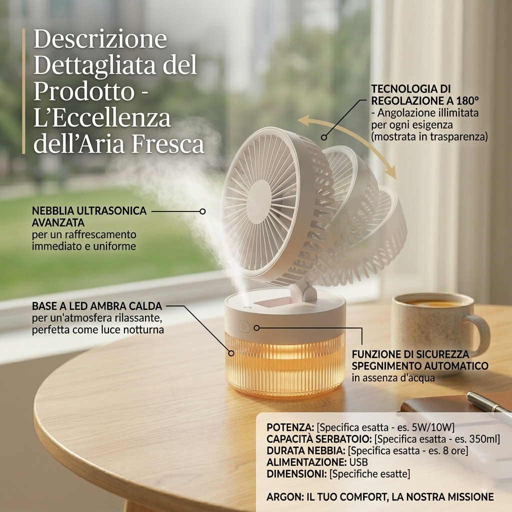 Ventilatore da tavolo pieghevole