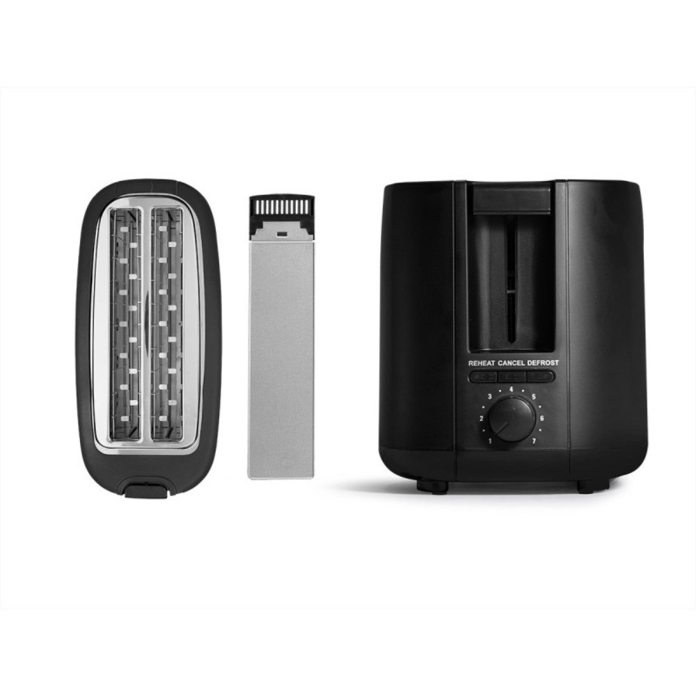 Tostapane Doppio Lungo Nero 1400W