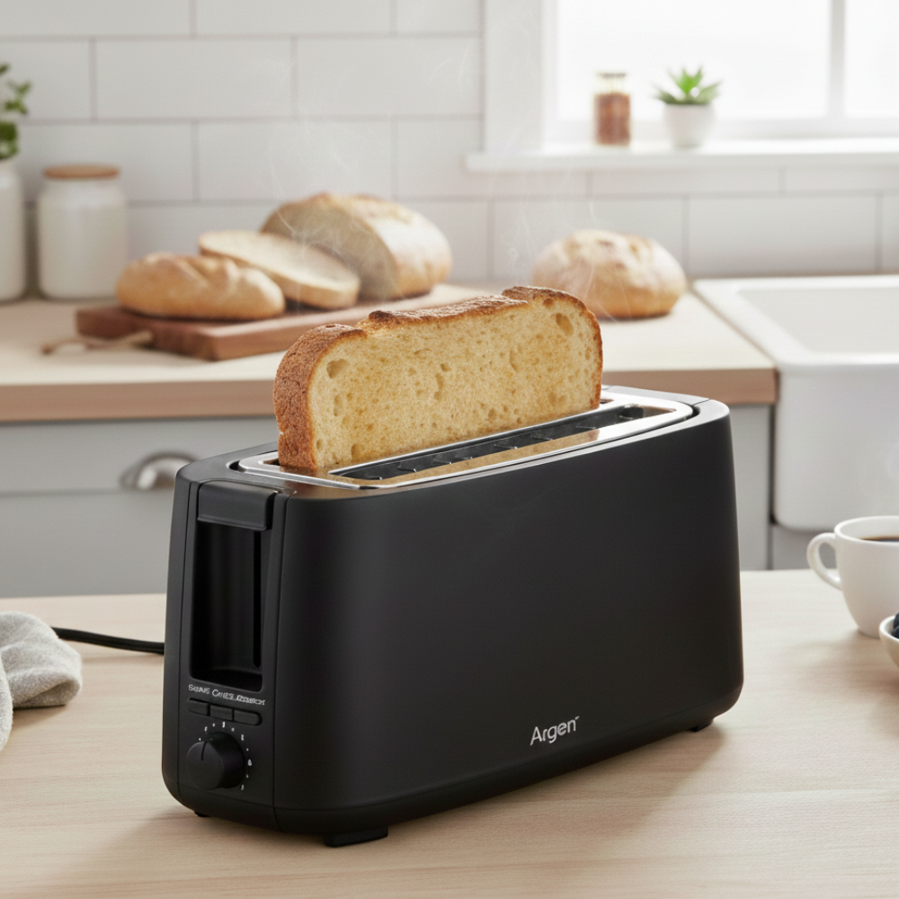 Tostapane Doppio Lungo Nero 1400W