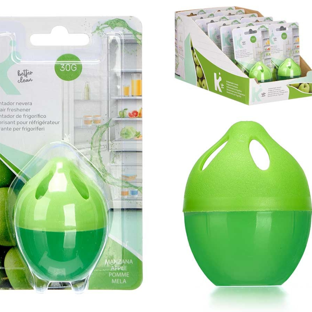3X Deodorante per Frigorifero al Limone, Brezza Marina, Mela Verde - 30g (180 Giorni) – Kinvara
