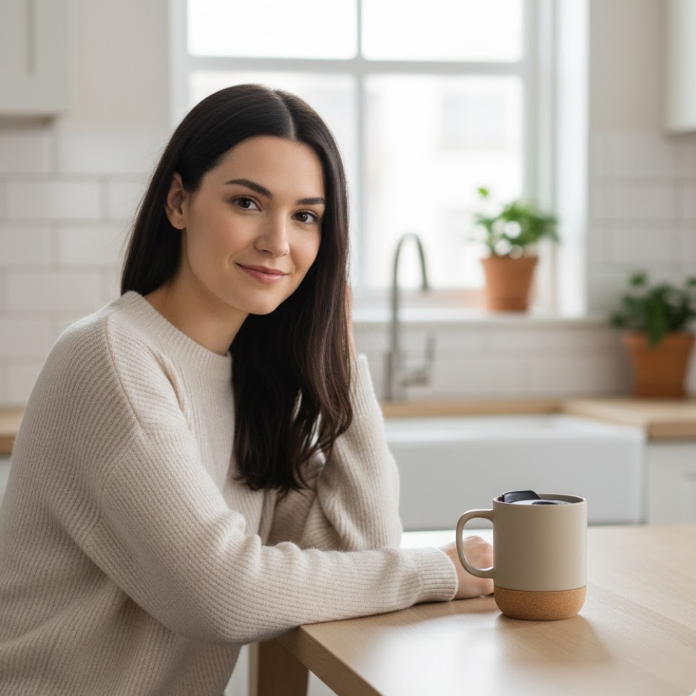 2 Tazza Benessere Eco – Mug in Ceramica con Base in Sughero | 350 ml Descrizione prodotto