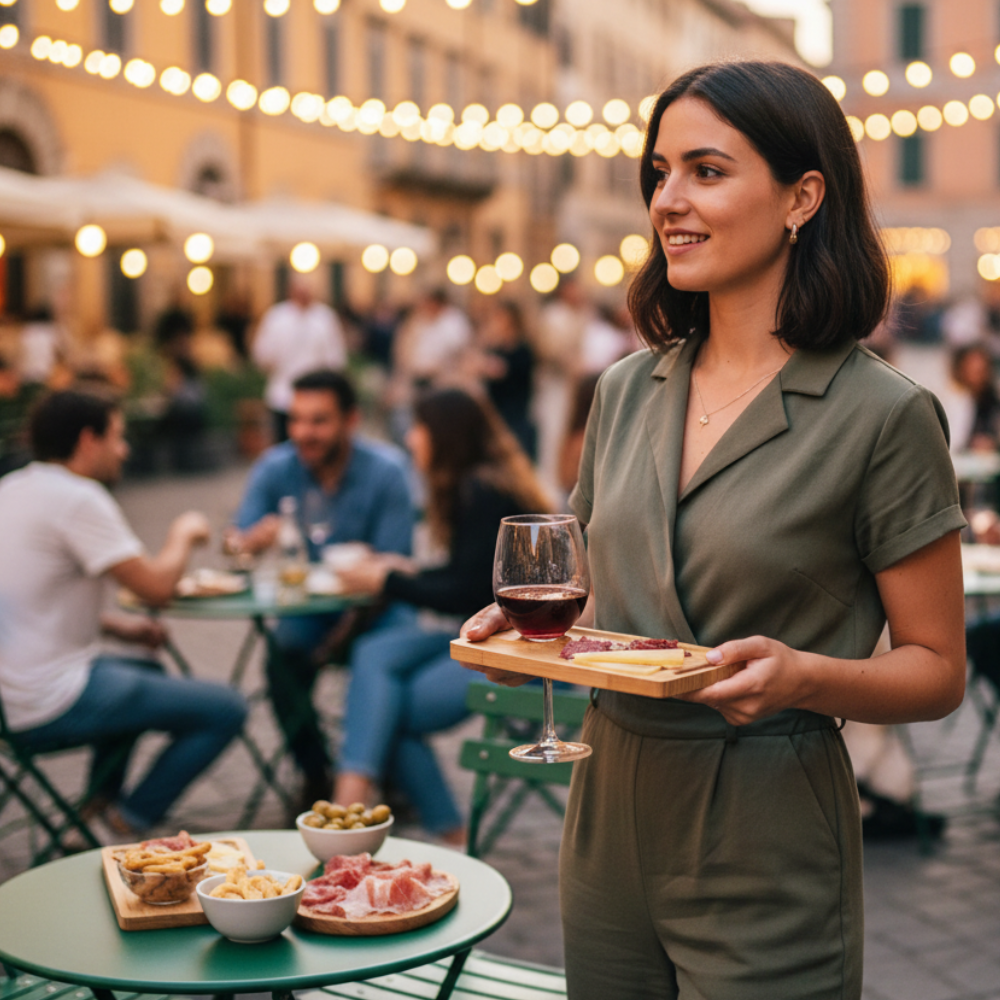 Vassoio Per Aperitivo Bambù Con Porta Calice Integrato – Kinvara