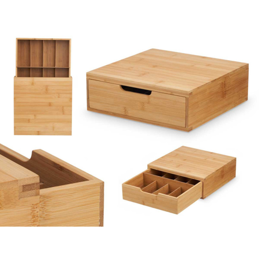 Porta capsule da caffè color noce in legno di quercia: supporto per macchina da caffè in rovere massello - Italia