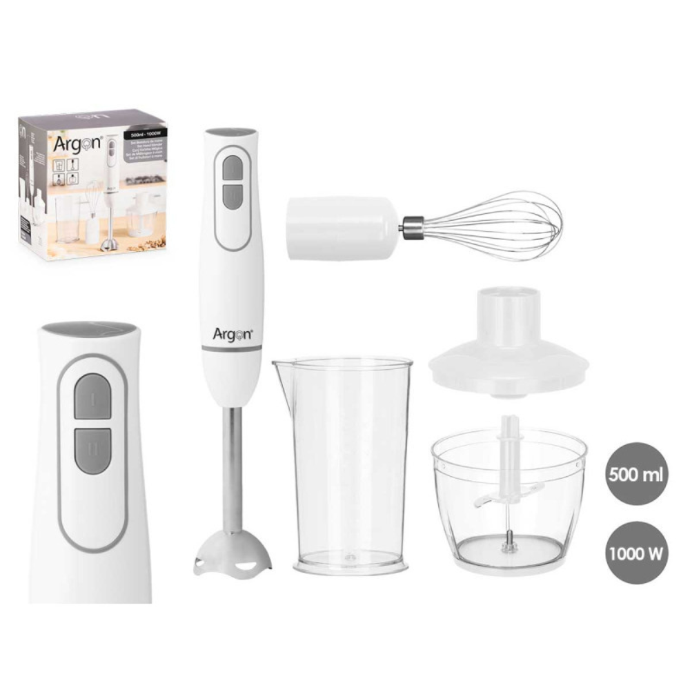 Set Battitori Accessori Bianco Grigio 1000W