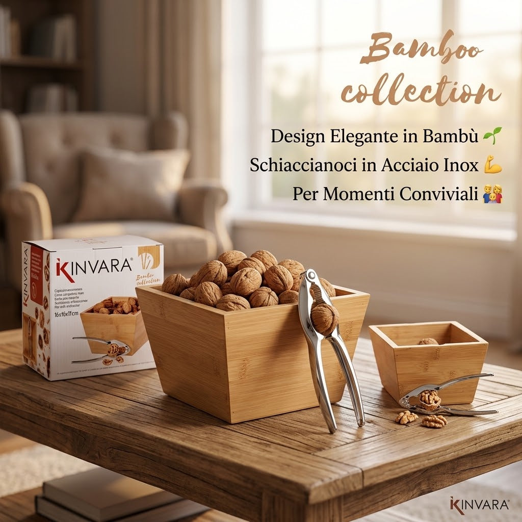 Ciotola in Bambù con Schiaccianoci Kinvara - Bamboo Collection 🌿✨