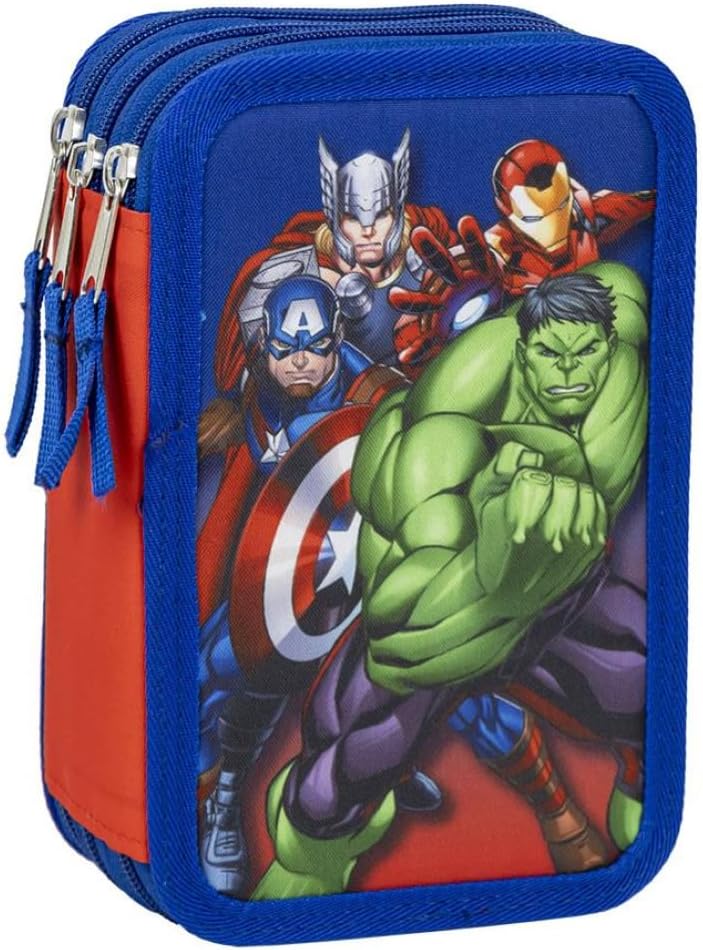 🛡️ Astuccio Scuola 3 Zip Marvel Avengers – Con i Tuoi Eroi Preferiti! Arriva a Casa Tua gia' Completo 💥