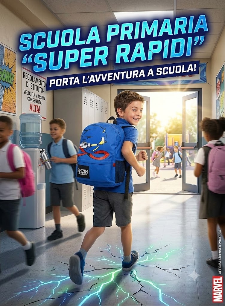 🦔⚡ Zaino Scuola & Tempo Libero Sonic Prime – Blu Elettrico 🎒🌀