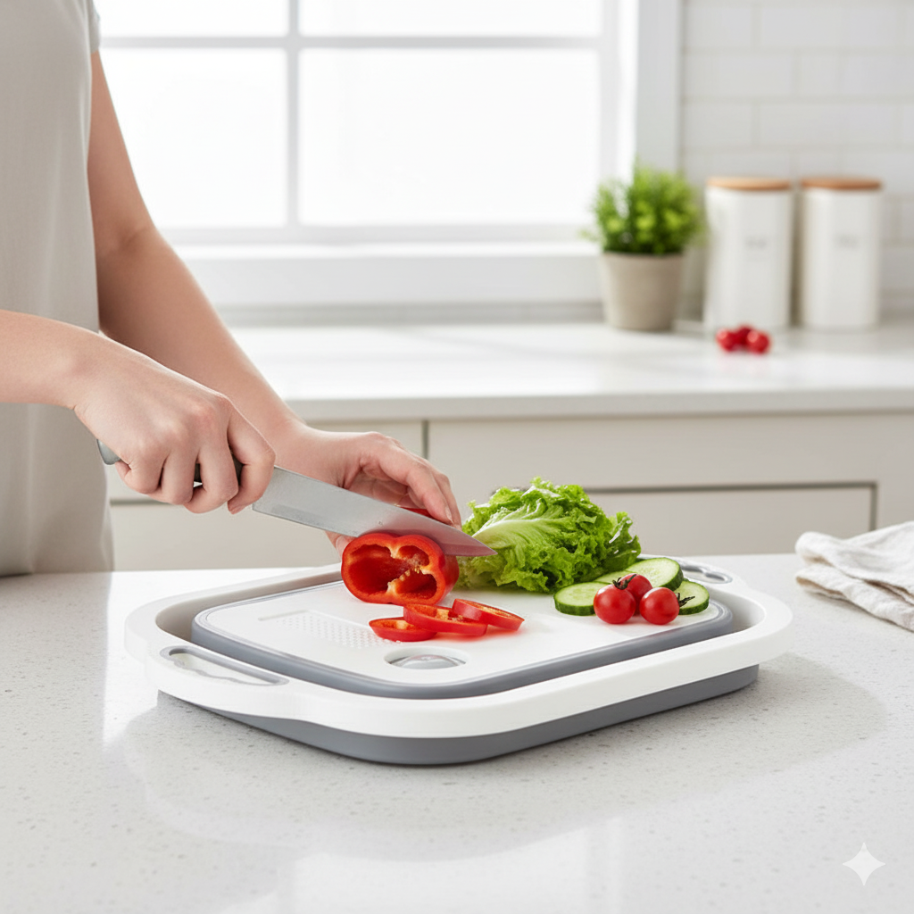 Tagliere Pieghevole Con Filtro Gocciolatoio - Kinvara