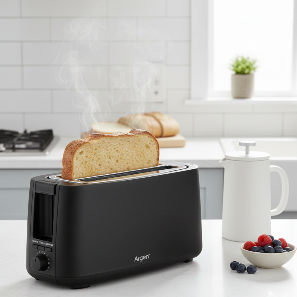 Tostapane Doppio Lungo Nero 1400W