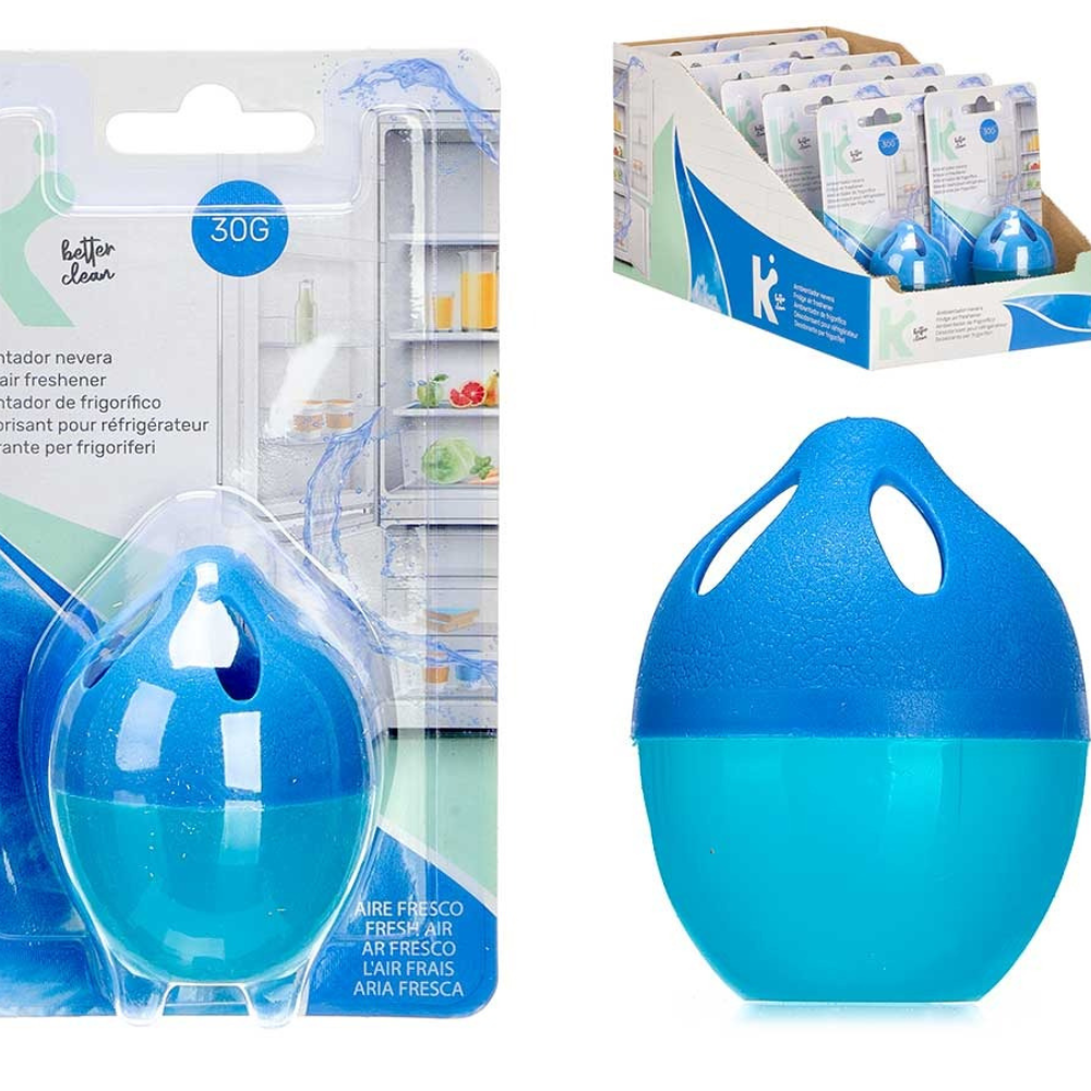 3X Deodorante per Frigorifero al Limone, Brezza Marina, Mela Verde - 30g (180 Giorni) – Kinvara