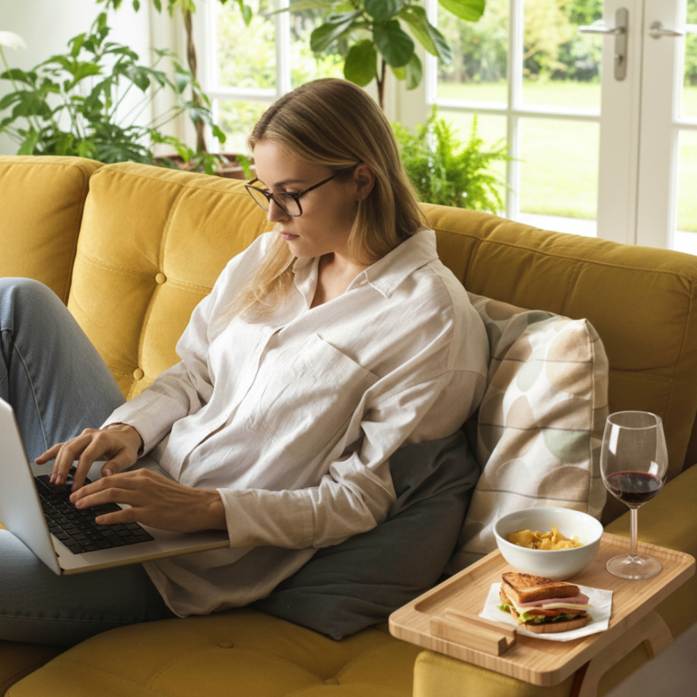 Tavolo Vassoio Bambù Braccio Sofà - Kinvara