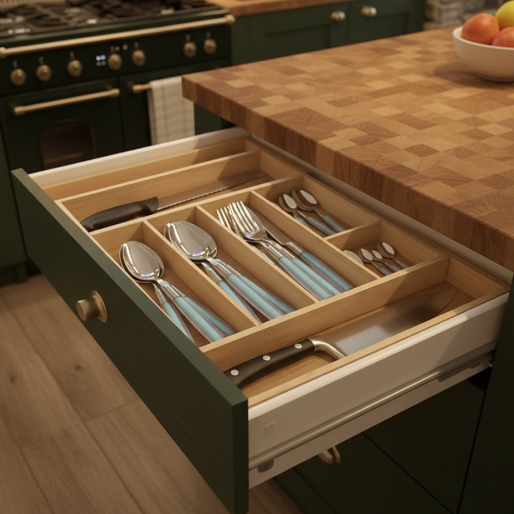 Porta Posate Bambù 7 Scomparti Estensibile - Kinvara