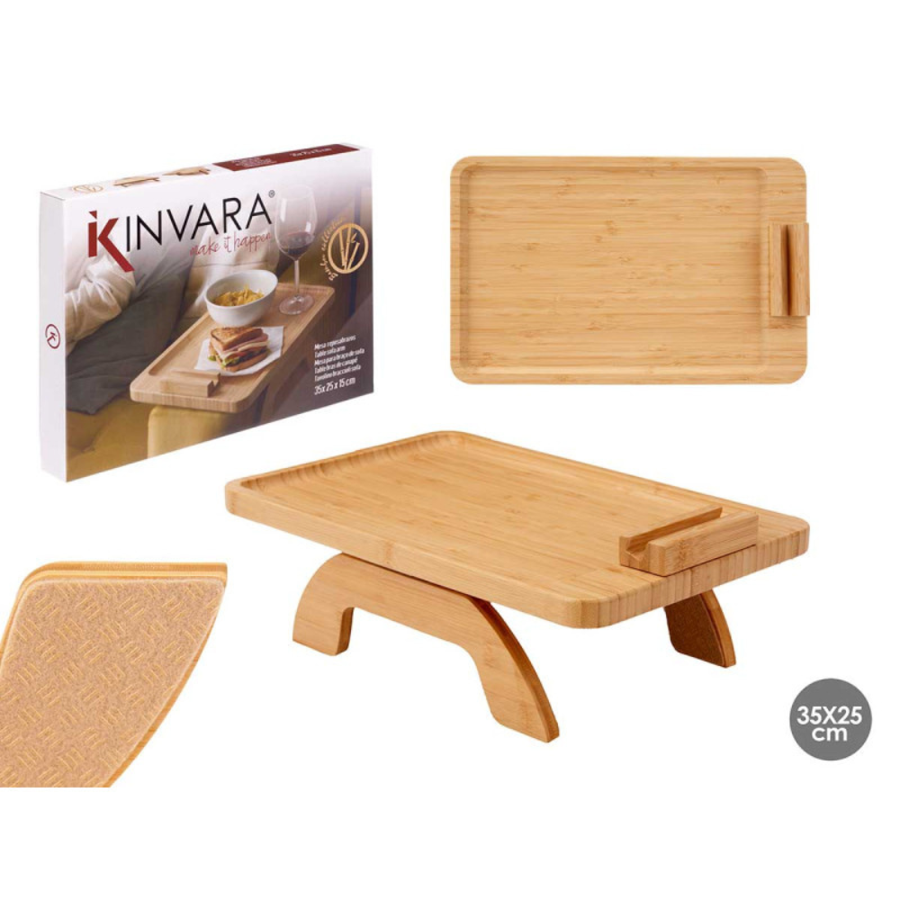 Tavolo Vassoio Bambù Braccio Sofà - Kinvara