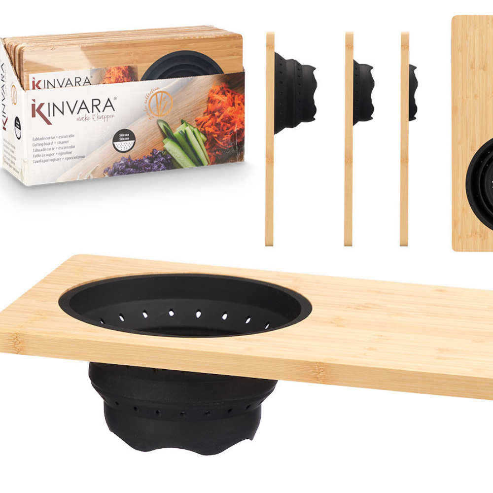 Tagliere in Bambù con Colino Pieghevole Integrato – Kinvara