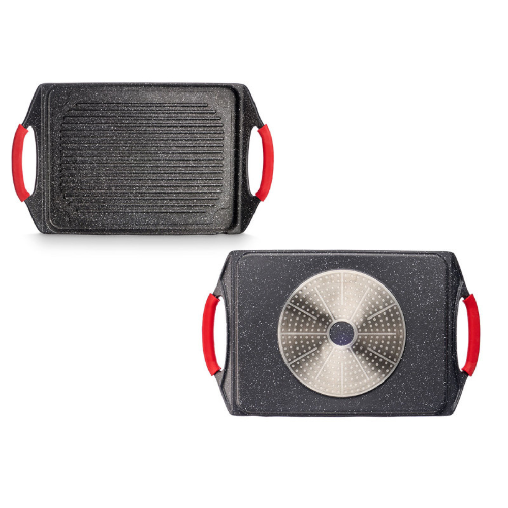 Griglia 34x26cm piatta alluminio fuso induzione