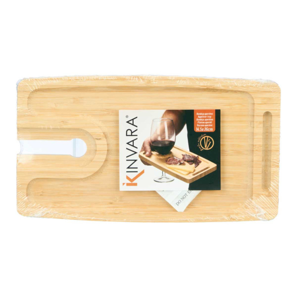 Vassoio Per Aperitivo Bambù Con Porta Calice Integrato – Kinvara