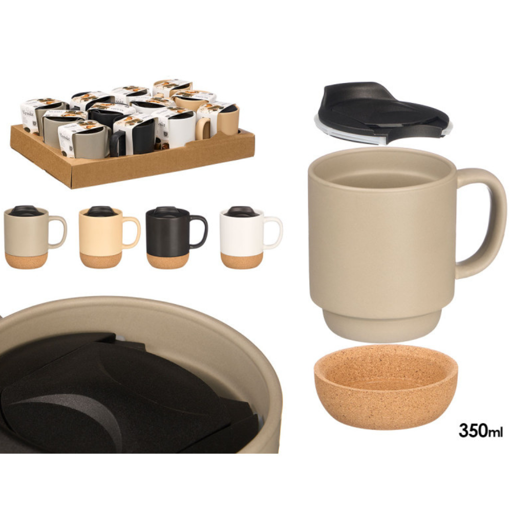 2 Tazza Benessere Eco – Mug in Ceramica con Base in Sughero | 350 ml  Descrizione prodotto