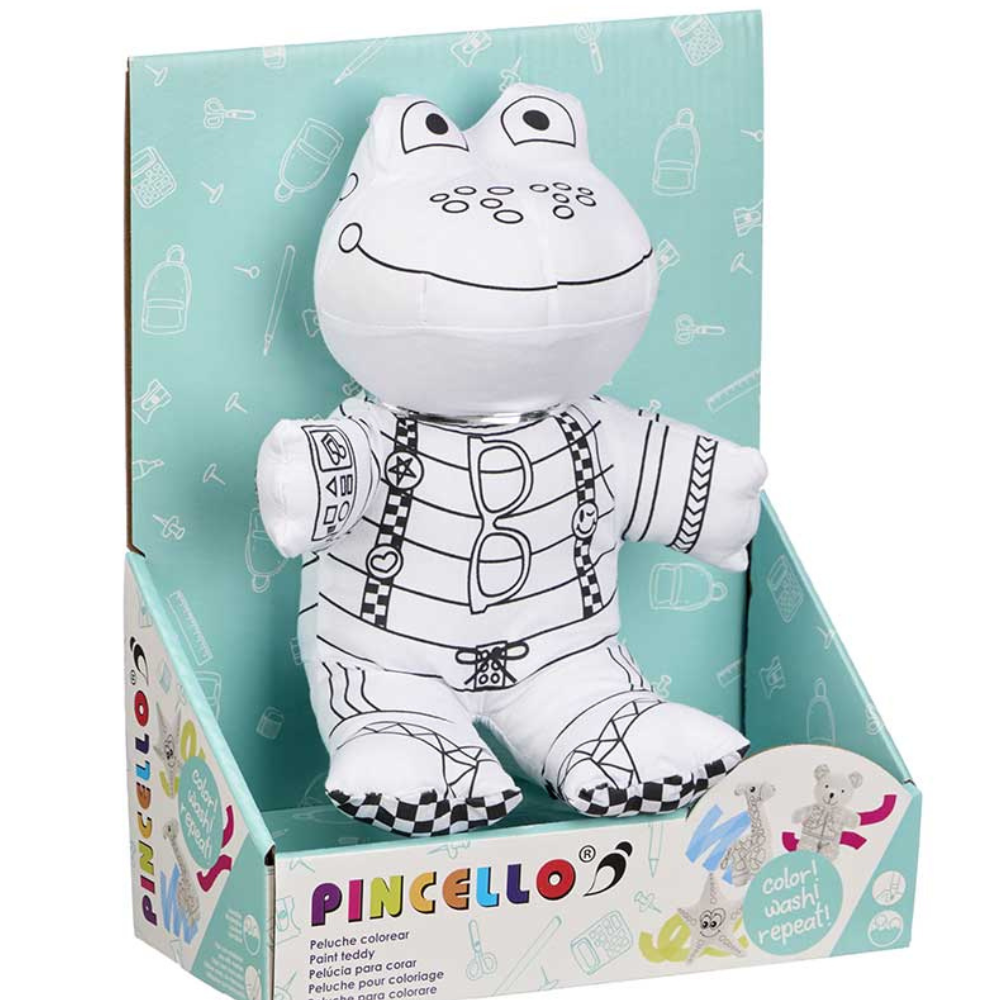 Peluche da Colorare – Rana Creativo con 4 Pennarelli Inclusi – PINCELLO