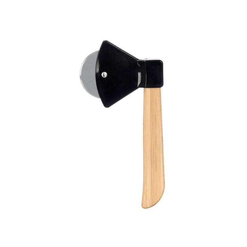 (2 Pezzi) Tagliapizza ad Ascia Kinvara - Design Nero &amp; Bambù 🖤🌾