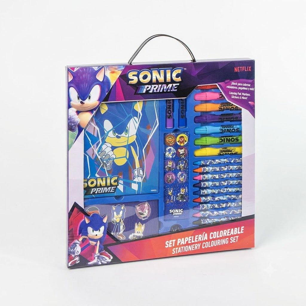 🚀 Sonic Prime: Set Papelería Coloreable – L'Avventura Creativa Definitiva! 🖍️✨