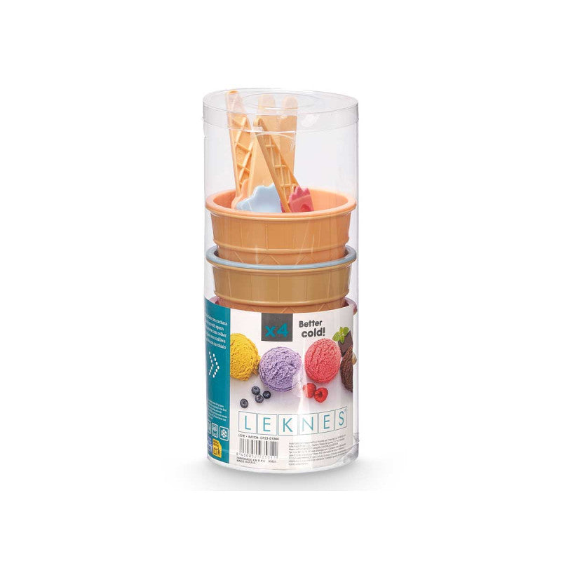 Set 8 coppe gelato con 8 Cucchiai + Porzionatore Per Raccogliere Dalla Vaschetta