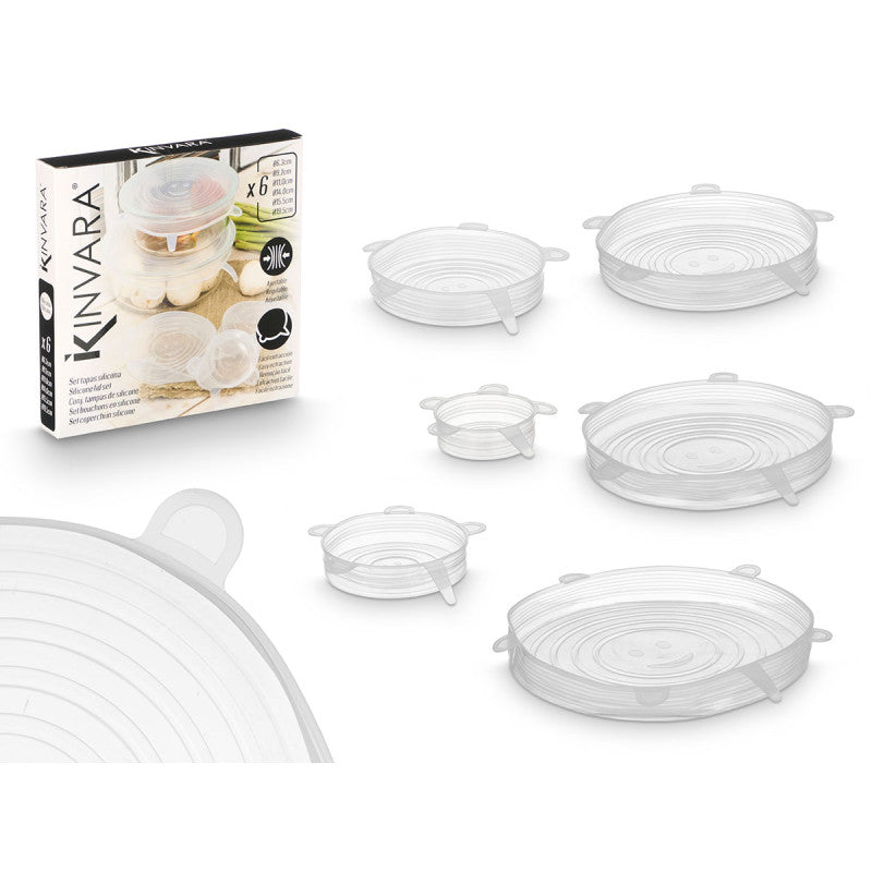 🍲 Set 6 Coperchi in Silicone Elastico Multiuso – Dì Addio alla Pellicola Monouso! 🌿✨