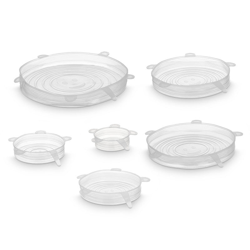 🍲 Set 6 Coperchi in Silicone Elastico Multiuso – Dì Addio alla Pellicola Monouso! 🌿✨